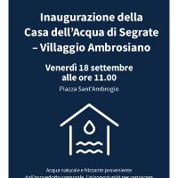 Inaugurazione nuova Casa dell'Acqua Villaggio Ambrosiano Inaugurazione nuova Casa dell'Acqua Villaggio Ambrosiano