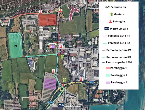 mappa concerti parco musica milano